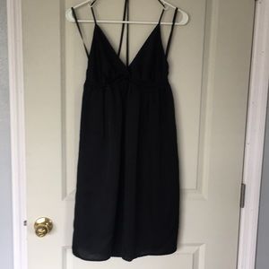 Black satin dress